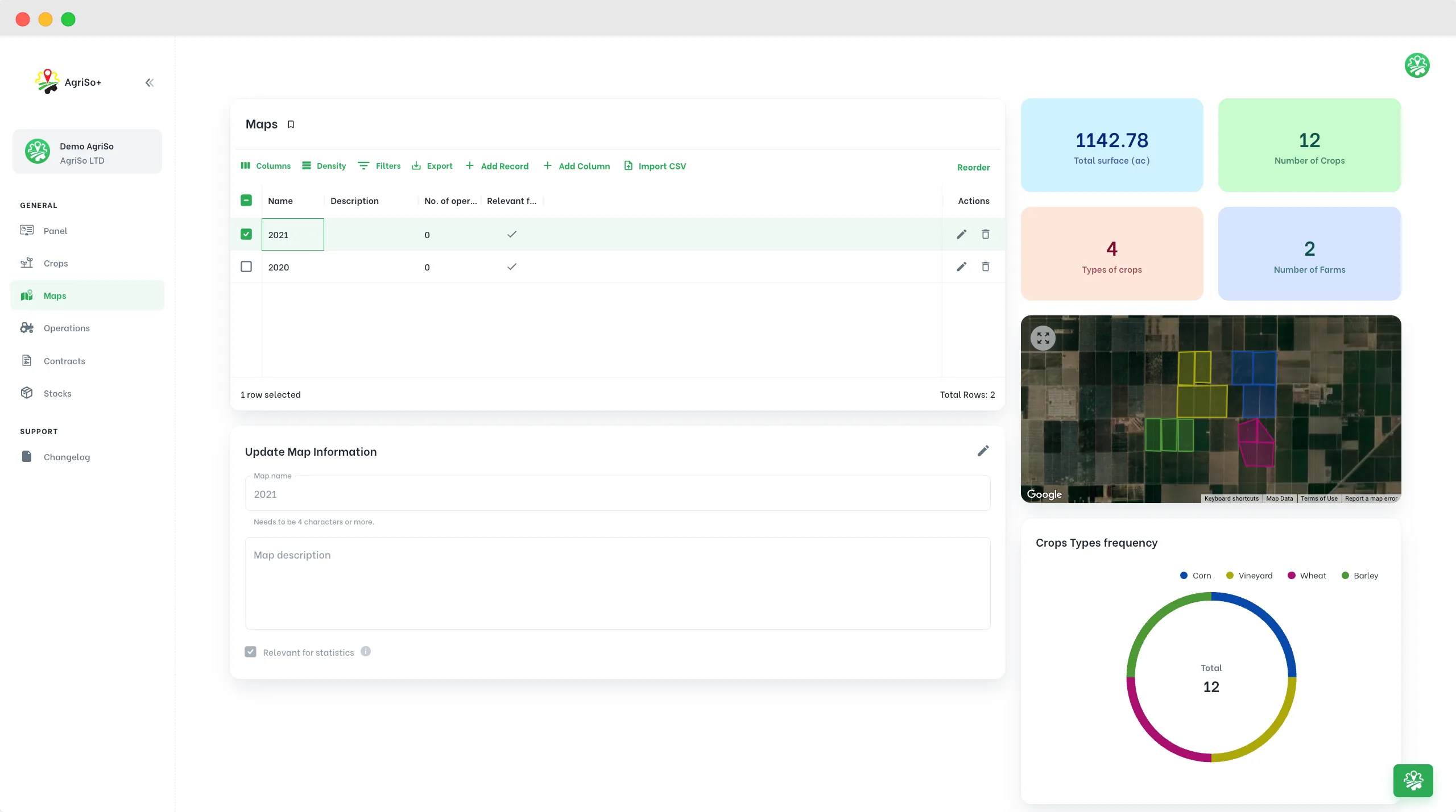 AgriSo farm management software dashboard